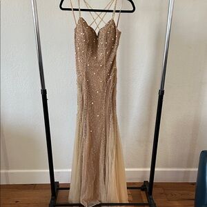 Stunning Gold Beaded Wedding Gown